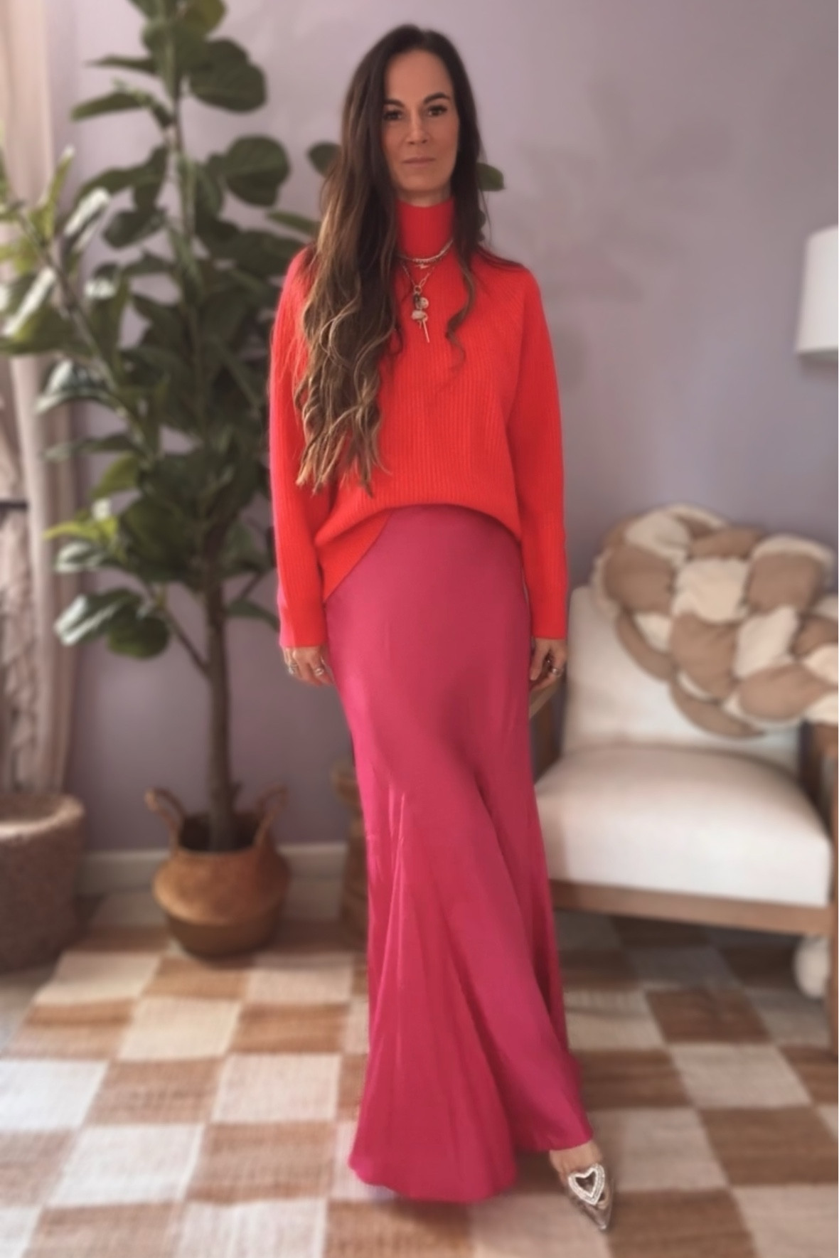 Feeling like a SweeTart 🍬Embracing the V-Day 💘 vibes in this adorable pink and red combo from @jcrew 🩷❤️ Love the flowy skirt and texture of the cashmere sweater paired together 🤌🏼

Sweater size Small
Skirt size 00
Shoes TTS

#nicolecolee #jcrew #ValentinesFashion #RedCashmereStyle #HotPinkMaxiSkirt #FashionInfluencer #OOTD #SweaterWeather #SilkMaxi #InstaStyle #LoveFashion #ValentinesDayLook #ChicStyle #FashionInspo #RedAndPinkCombo #LuxuryFashion #InfluencerStyle #StyleGoals #ValentinesOutfit #Fashionista #CashmereLove #MaxiSkirtElegance

#LTKworkwear #LTKshoecrush #LTKstyletip