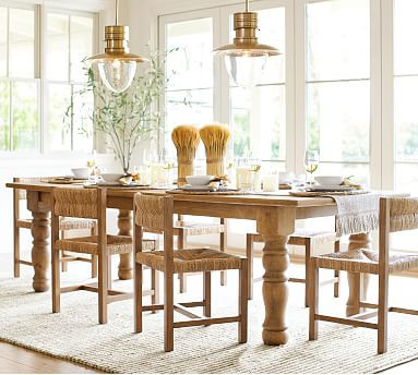 Heritage Farmhouse Turned Leg Extending Dining Table | Pottery Barn (US)