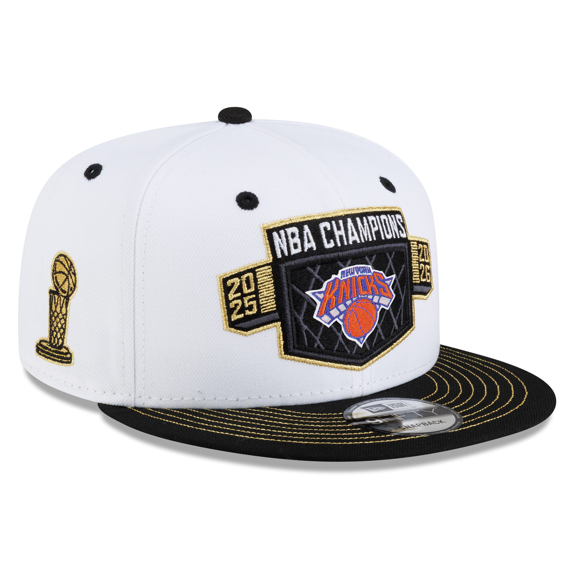 Men's New Era White/Black New York Knicks 2026 NBA Finals Champions Locker Room 9FIFTY Snapback Hat | Fanatics