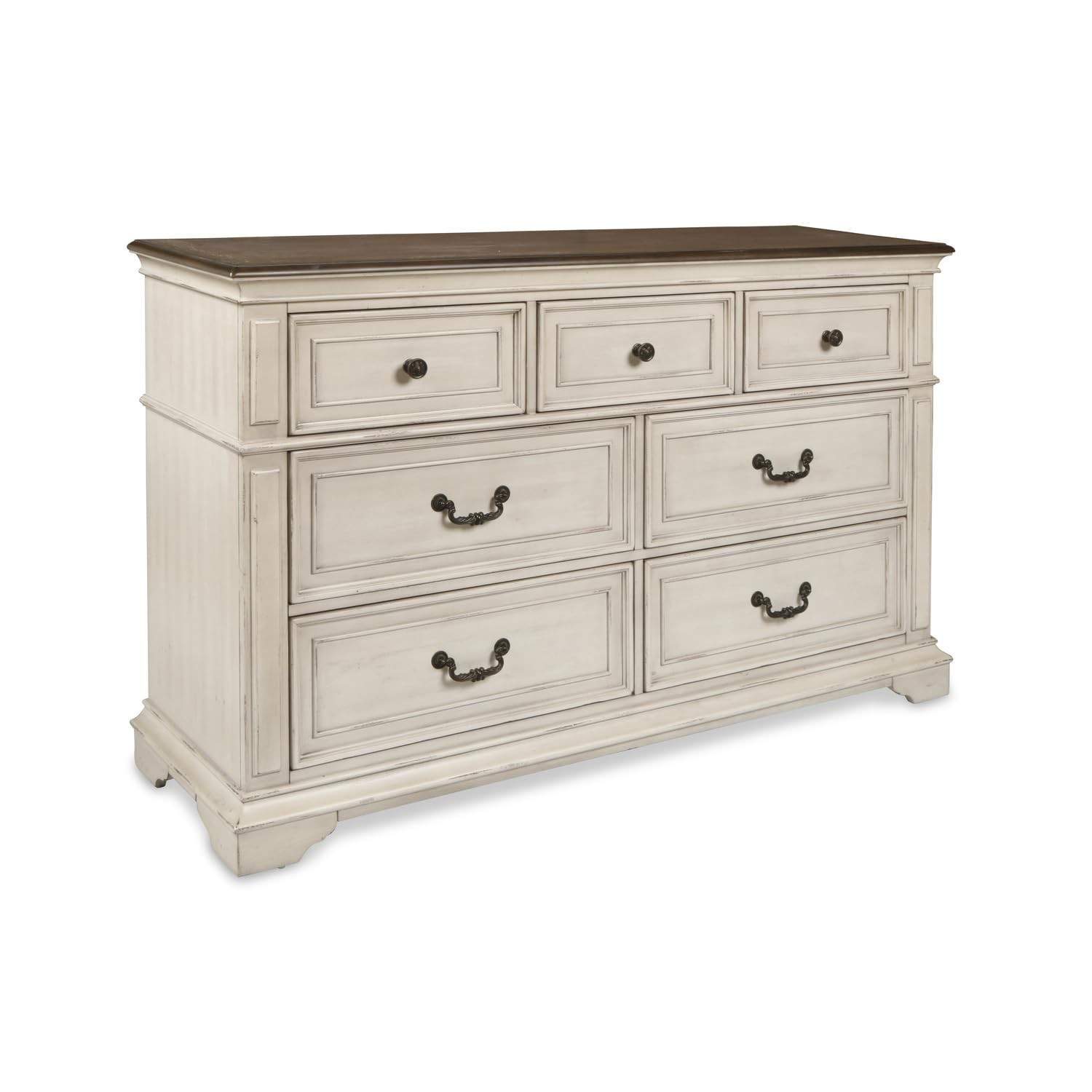 New Classic Furniture Anastasia Wood Dresser with Mirror, Antique White | Amazon (US)