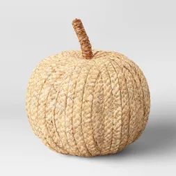 6.5" x 6" Decorative Raffia Pumpkin Figurine Cream - Threshold™ | Target