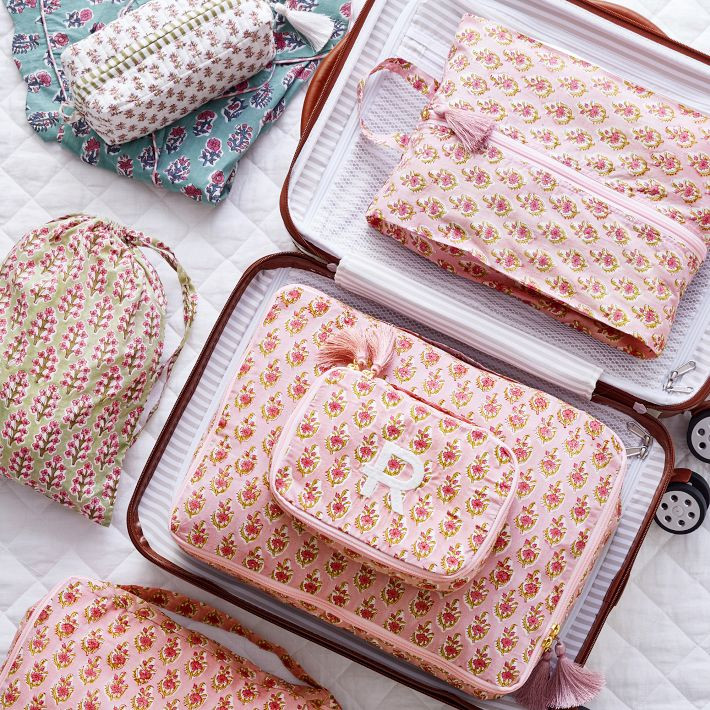 5 Piece Block Print Packing Cube Set | Mark and Graham