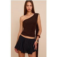 Black Chiffon Floaty Woven Pleated Skort | PrettyLittleThing US