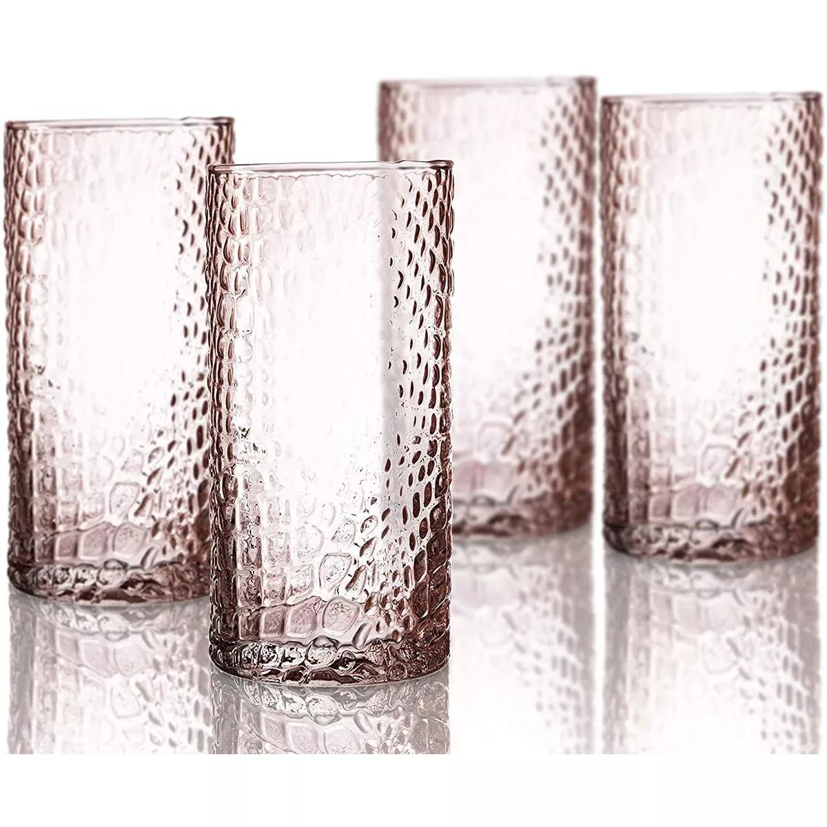 Elle Decor Bistro Croc 15.5 oz. Highball Glass Drinkware, Set of 4 | Target
