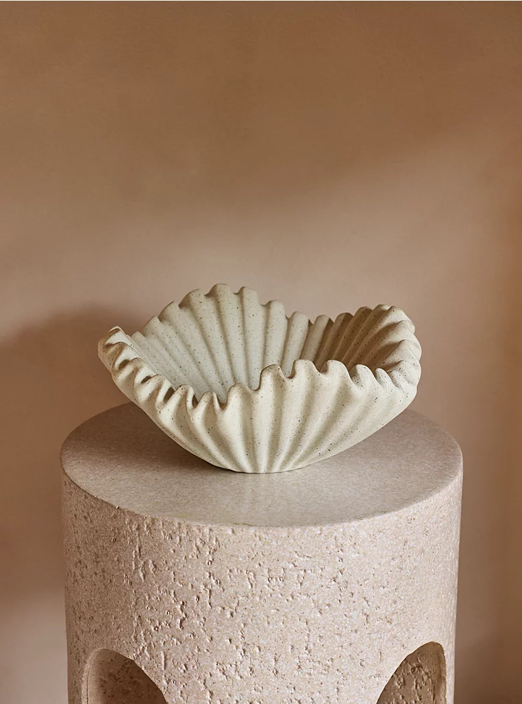 White Wrinkle Flower Bowl | George