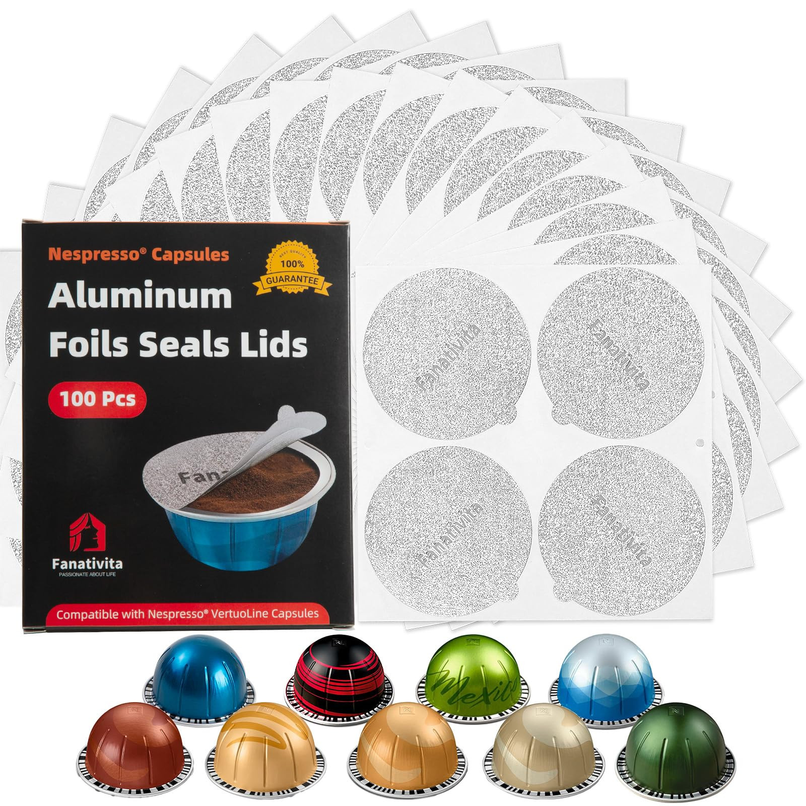 Universal Aluminum Foil Seal Lids for Nespresso Pods Vertuo, Compatible with Nespresso Vertuo Reu... | Amazon (US)