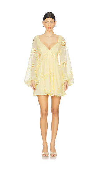 Jovie Babydoll Mini Dress in Lemon | Revolve Clothing (Global)