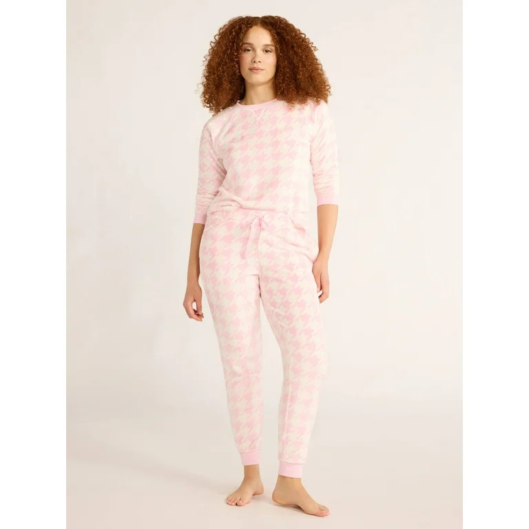 Joyspun Women's and Women’s Plus Plush Sleep Top with Long Sleeves, Sizes XS-3X | Walmart (US)