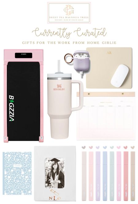 GIFT GUIDE for the Work from Home Girlie!! Including a treadmill pad for movement while working, Stanley tumbler, mouse pad, desk calendar, airpod case, pastel highlighters, personalized frame, and Evelyn Henson agenda! Most under $50!! 🎄🎅🏻

#LTKGiftGuide #LTKunder50 #LTKHoliday