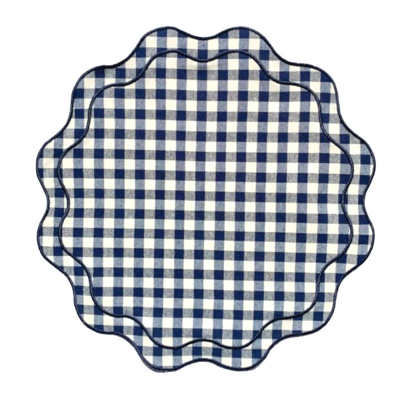 Darby Placemat in Navy Gingham | Over The Moon