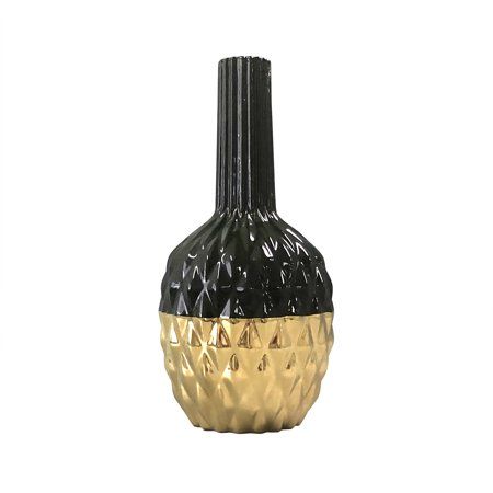 Better Homes & Gardens Small Black & Gold Vase - Walmart.com | Walmart (US)