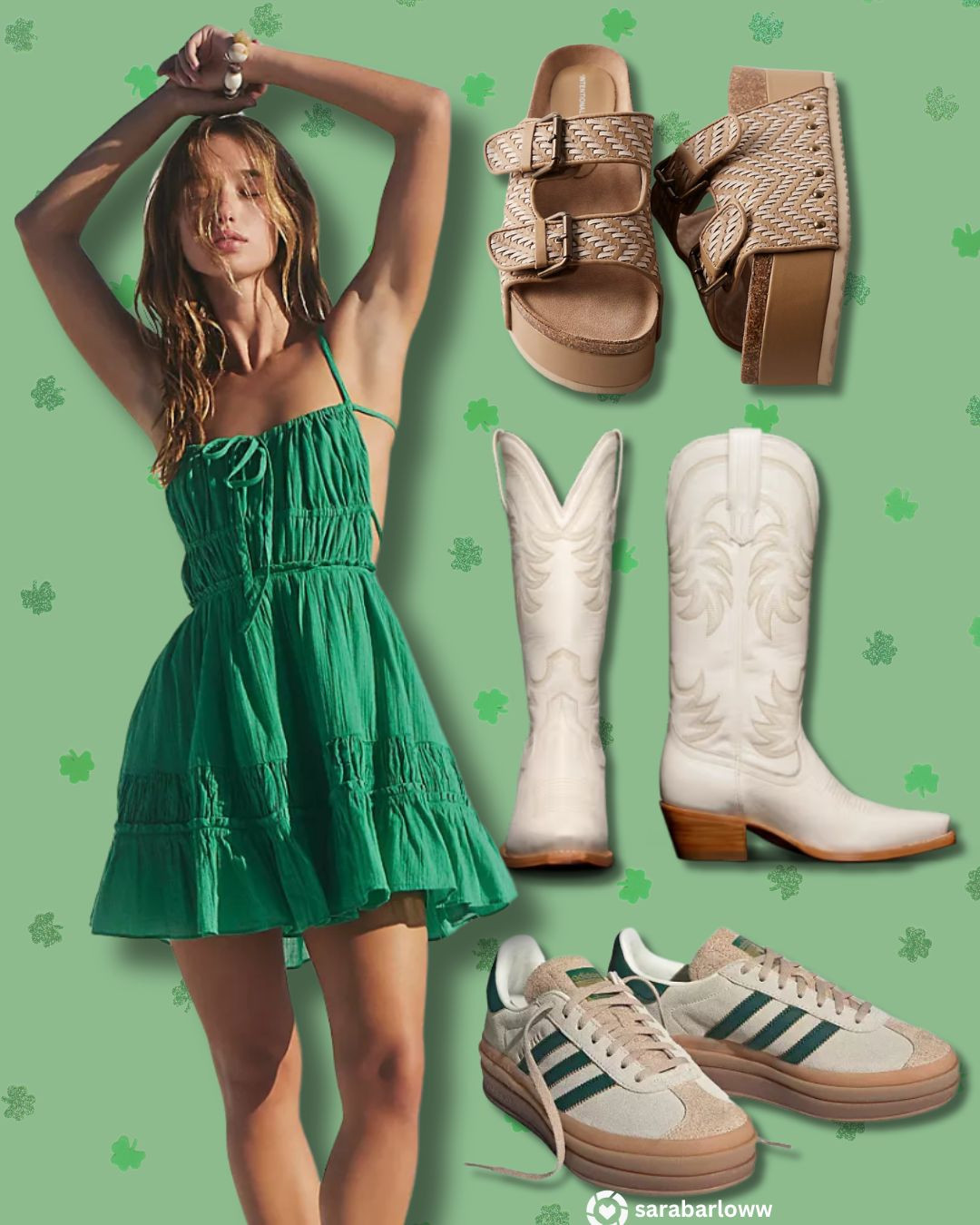 so many ways to style this adorable free people dress! what's your favorite look? 👀🍀 

 #LTKSeasonal #LTKFindsUnder100 #LTKStyleTip