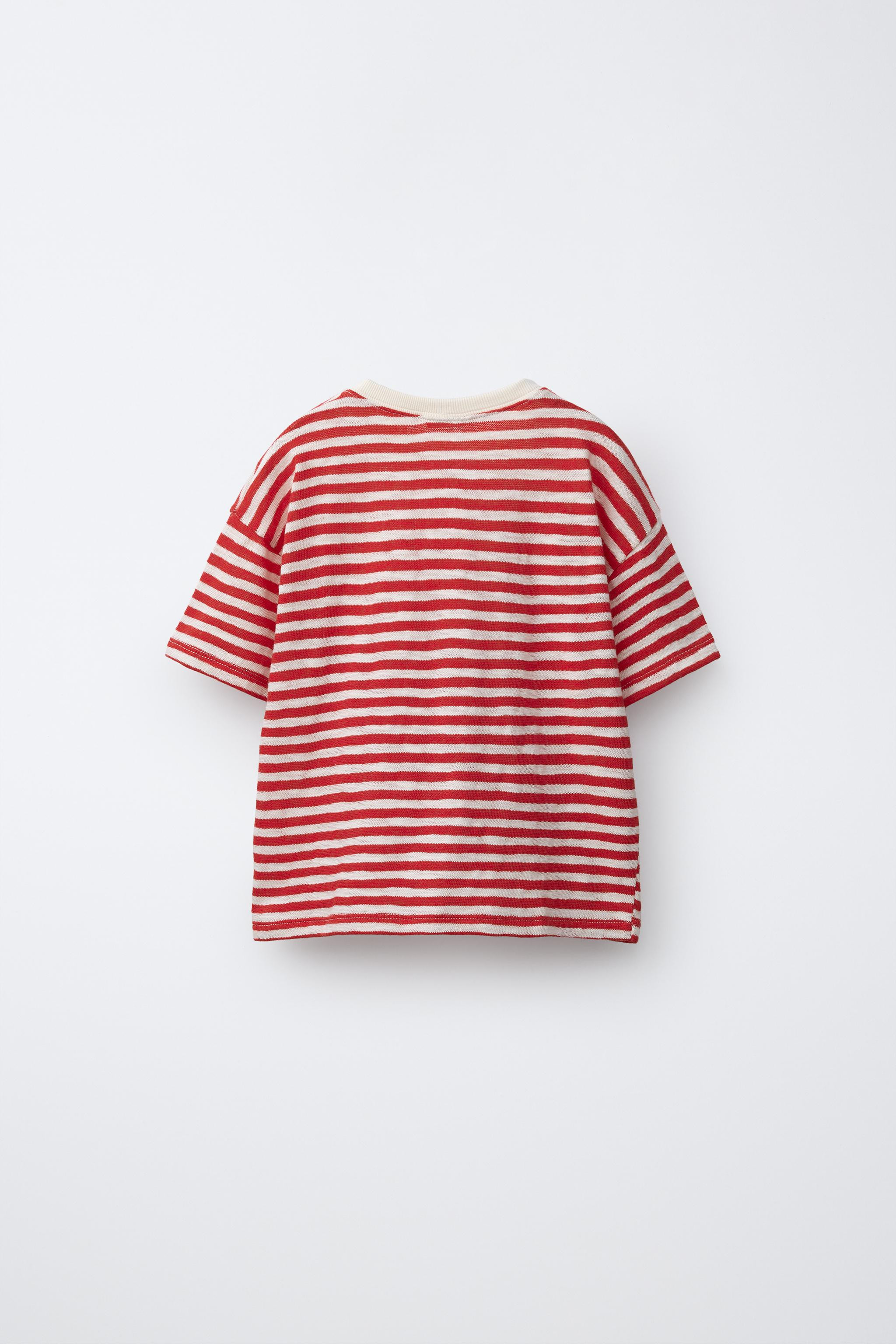EMBROIDERED FISH STRIPED T-SHIRT | Zara US