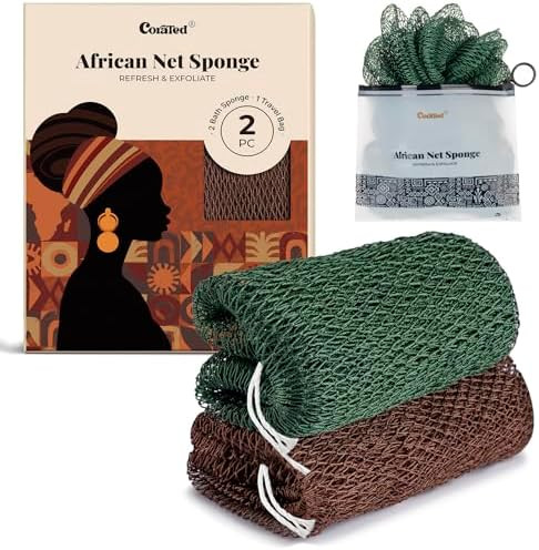 CORATED African Net Sponge Authentic, Shower Loofah Exfoliating Bath Sponge, Body Scrubber for Wo... | Amazon (US)