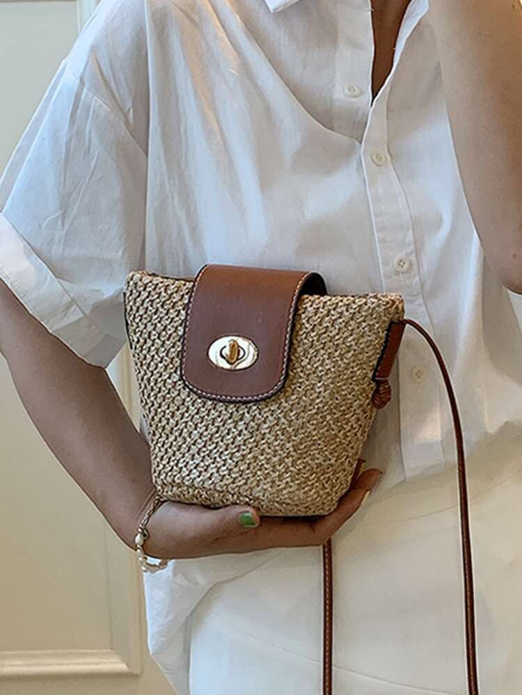 Mini Twist Lock Straw Bucket Bag
       
              
              $9.20        
    $8.74
   ... | SHEIN