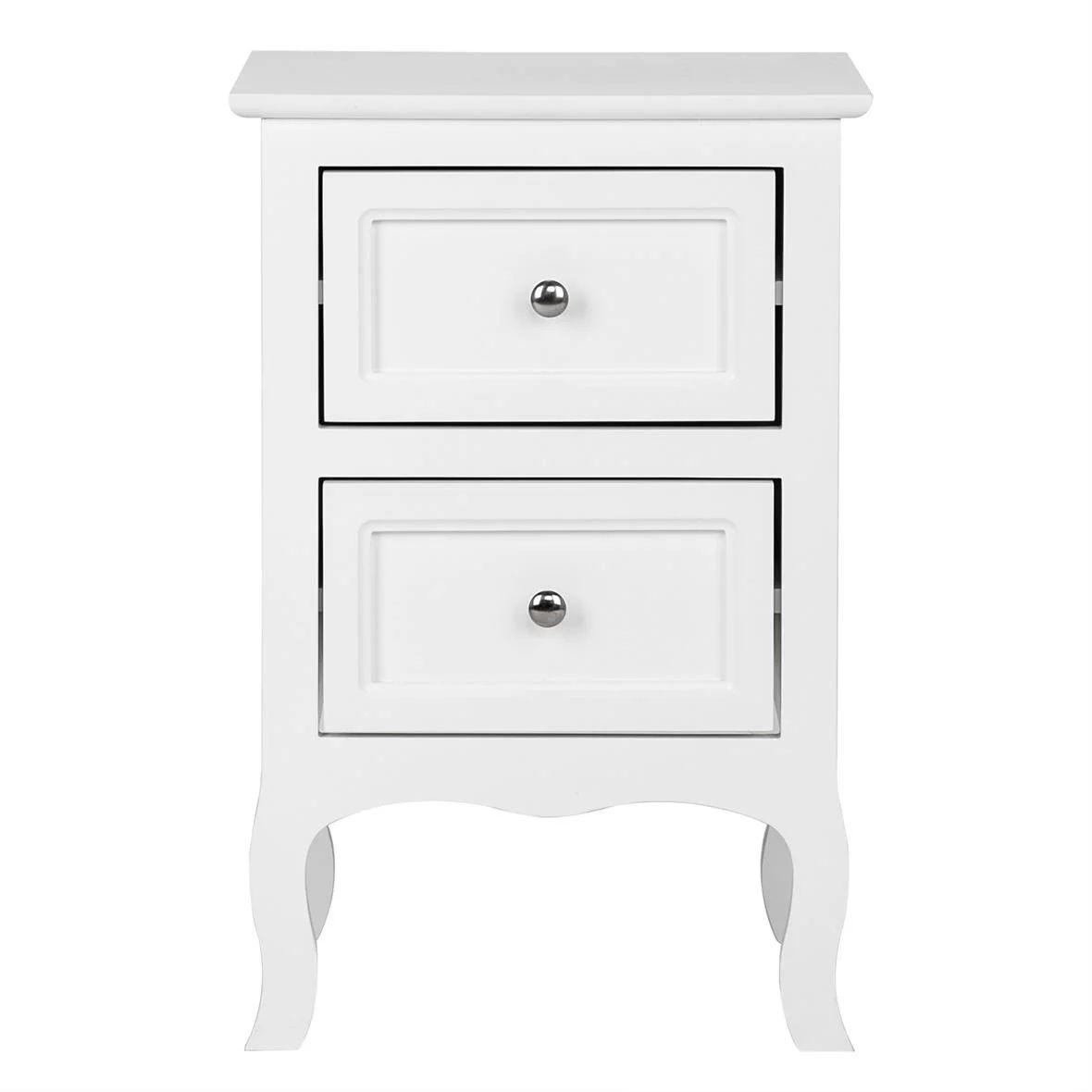 FCH Nightstand End Table with Two Drawer, White Finish - Walmart.com | Walmart (US)
