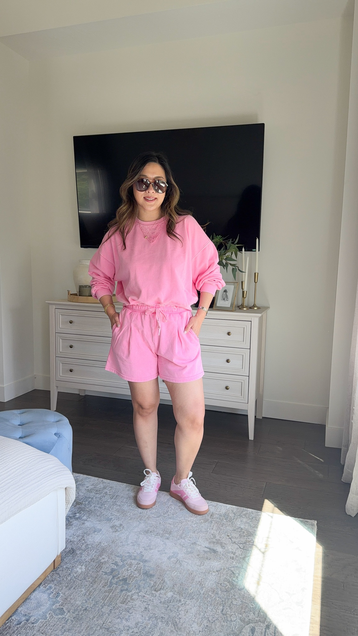 Walmart matching set // summer outfit // mom uniform

Pink Sweatshirt: M 
Pink Shorts: S

#LTKootd #LTKmomlife #LTKPetite
