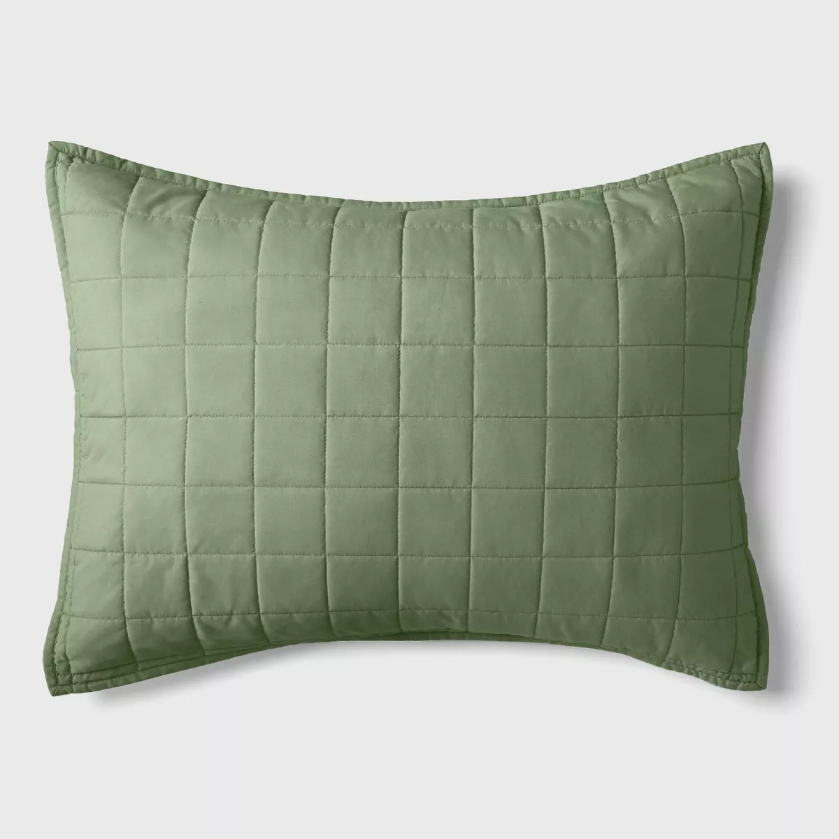 Box Stitch Microfiber Kids' Sham Green - Pillowfort™ | Target