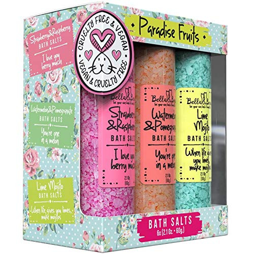 Bella & Bear Paradise Fruits Bath Salts, Foot Soak, Detox, Fruity Scents, Gift - Pack of 6, 2oz | Amazon (US)