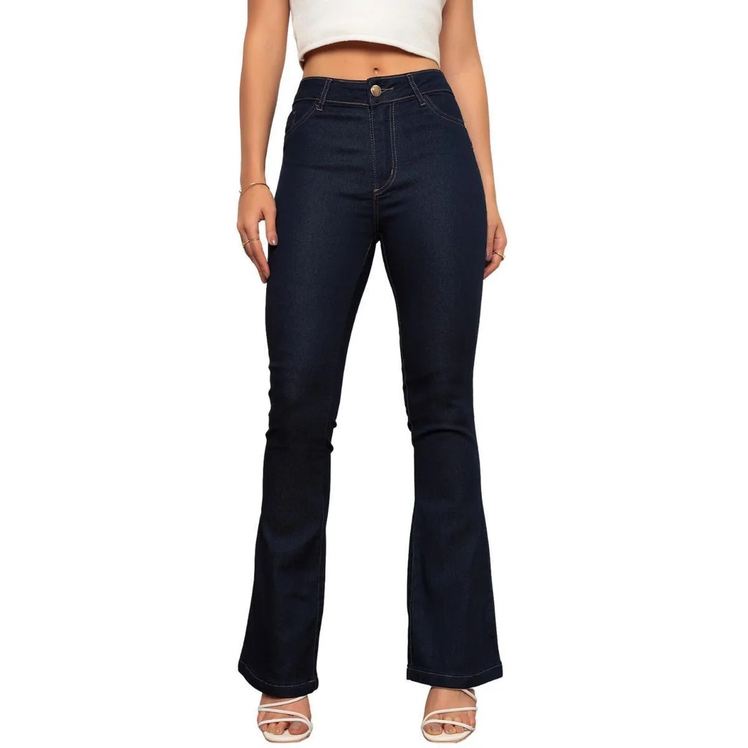 Calça Jeans Sk Jeans Flare Lavagem Escura Feminina - Preto | Zattini (BR)