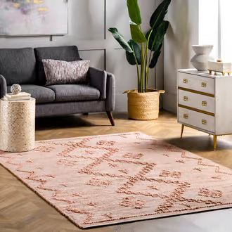Rugs USA Pink Freckel Textured Moroccan Jute rug - Contemporary Rectangle 5' x 8' | Rugs USA