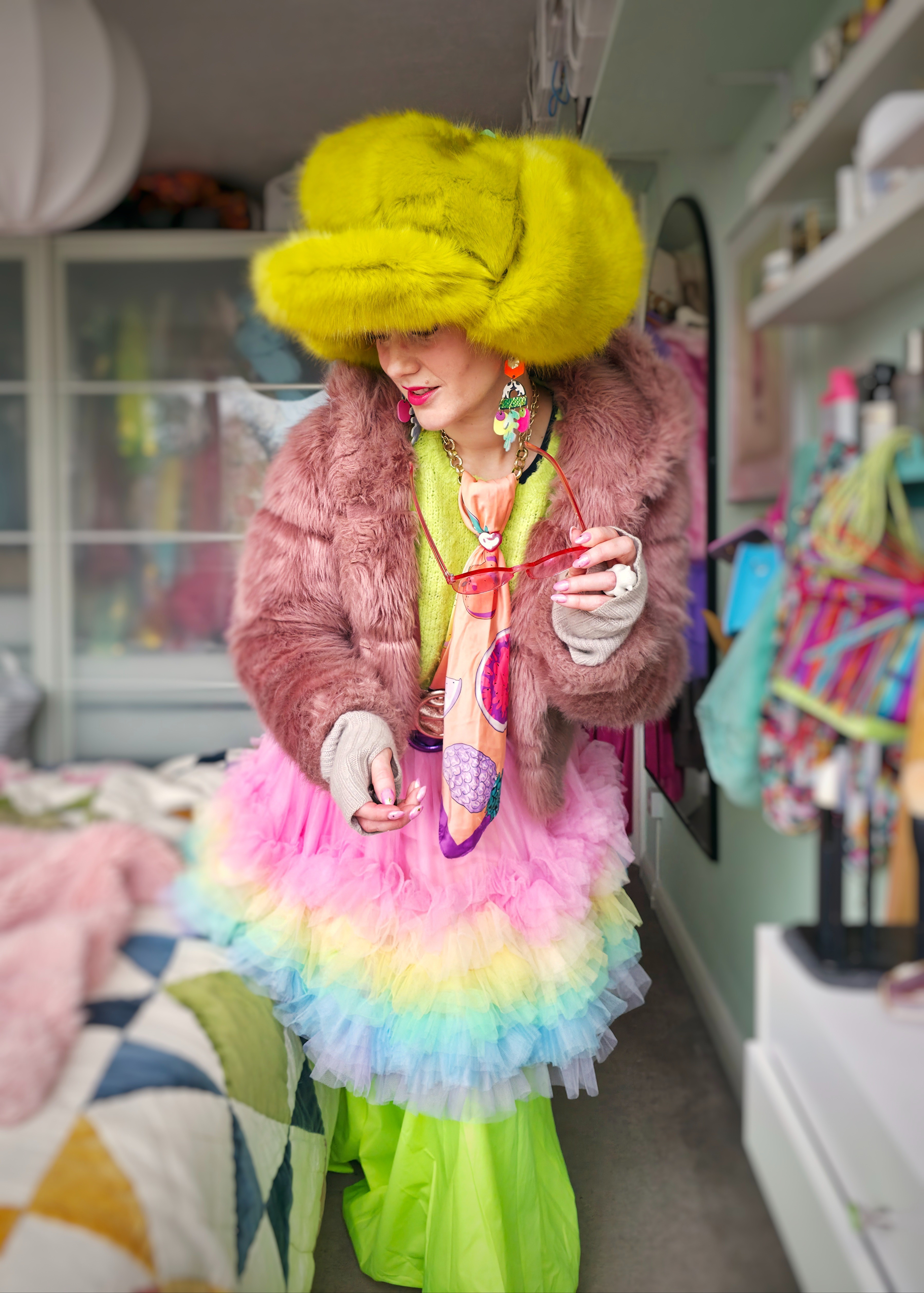 The ultimate cold weather outfit for colour lovers! I'm a uk size 8, and everything fits true to size. #colourfulfashion #oversizedhat #pastelhues #seasonalfits 

#LTKstyletip #LTKwinter #LTKuk