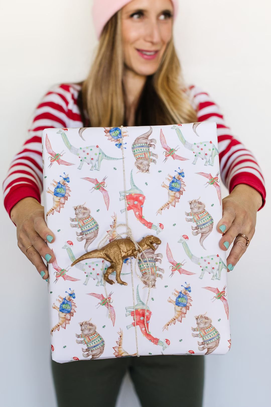 Christmas Wrapping Paper Featuring Cute Dinos in Christmas - Etsy | Etsy (US)