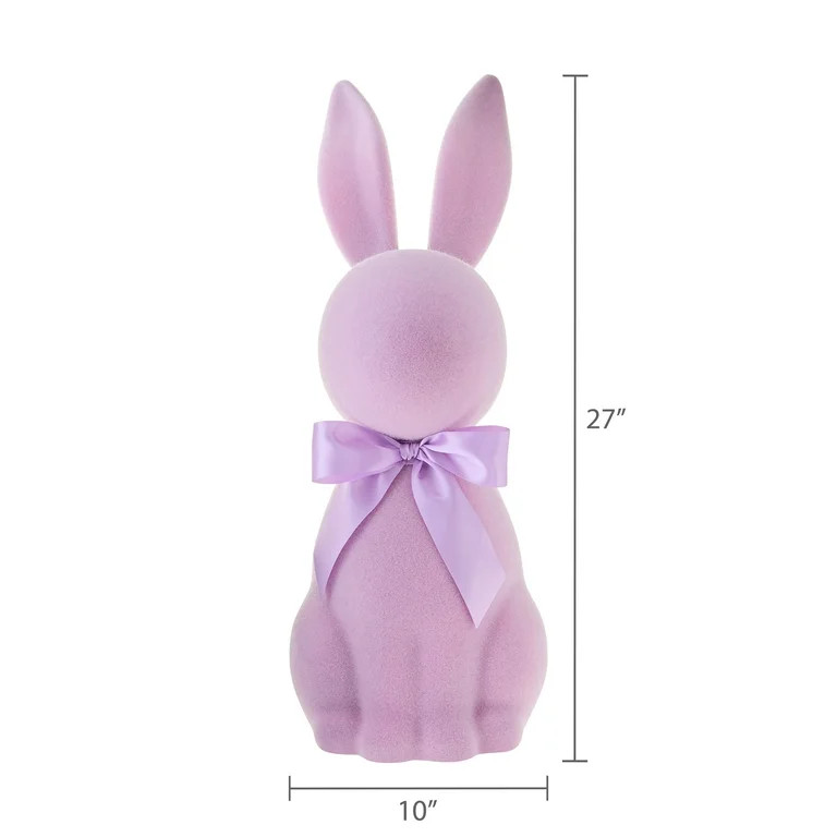 Flocked Bunny Tabletop Decoration, Purple, 27", Easter by Way To Celebrate | Walmart (US)