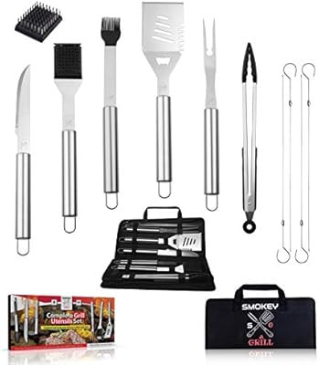 SMOKEY GRILL Accessories Tools Set - Premium Heavy Duty Grill Set, Extra Thick Stainless Steel Gr... | Amazon (US)