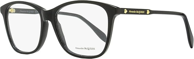 Alexander McQueen Square Eyeglasses AM0191O 001 Black 54mm 191 | Amazon (US)