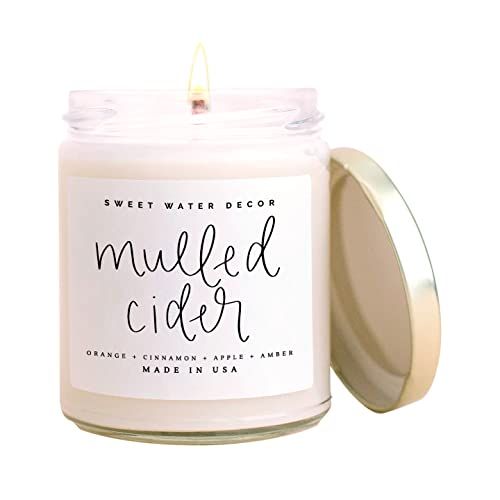 Sweet Water Decor Mulled Cider Candle | Apple, Cinnamon, Cranberries, and Orange Fall Scented Soy... | Amazon (US)