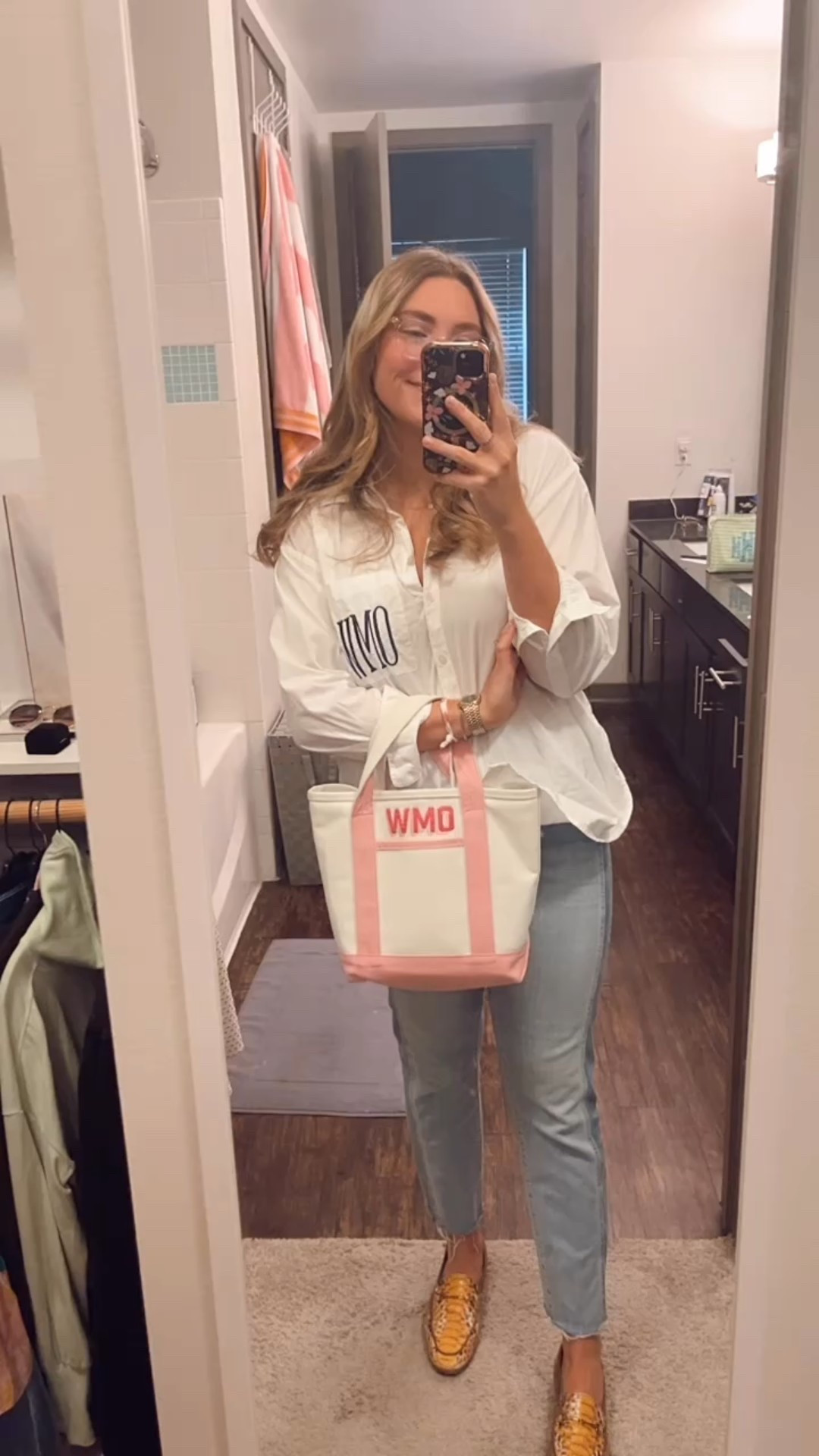 Nothing like an oversized button down with a equally big monogram! 
And a moment for baby Liv 🥹 love an oversized acrylic frame! 

#LTKShoeCrush #LTKHome #LTKWorkwear