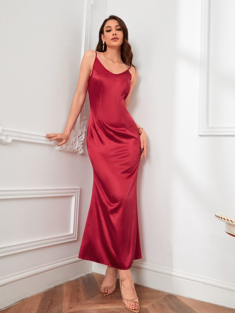 SHEIN Belle Solid Cami Bridesmaid Dress | SHEIN