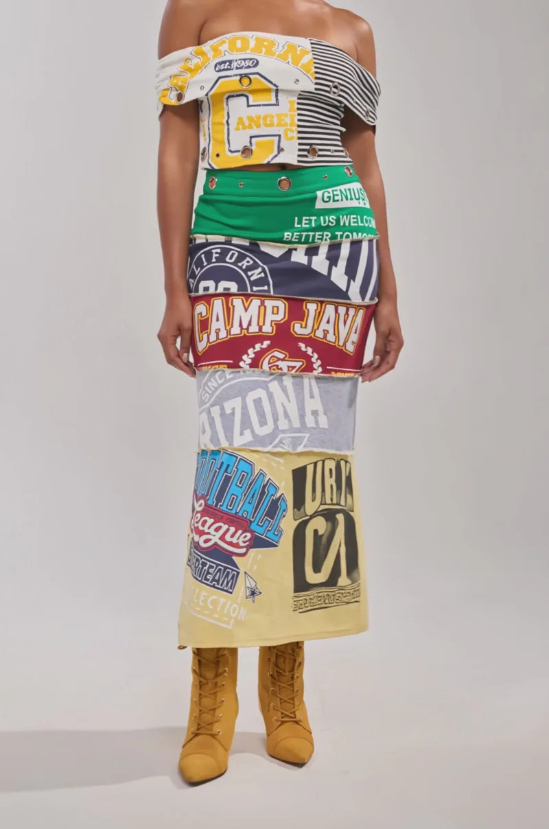 FULL RIDE PATCHWORK MAXI SKIRT | AKIRA
