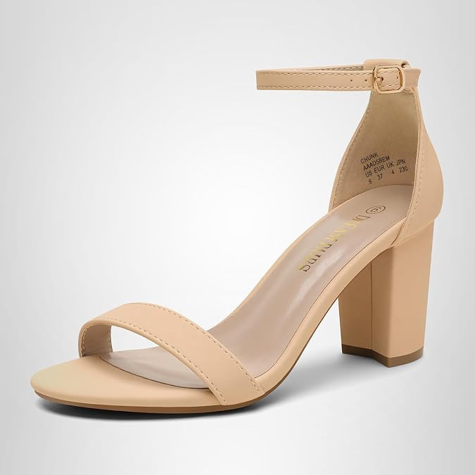 DREAM PAIRS Women's Chunky Block Heel Sandals, Open Toe Ankle Strap Dress Shoes, Comfortable Wedd... | Amazon (US)