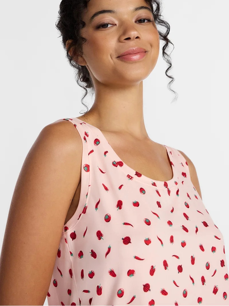 Joyspun Women's Tank Top and Shorts Pajama Set, 2-Piece, Sizes XS-3X | Walmart (US)