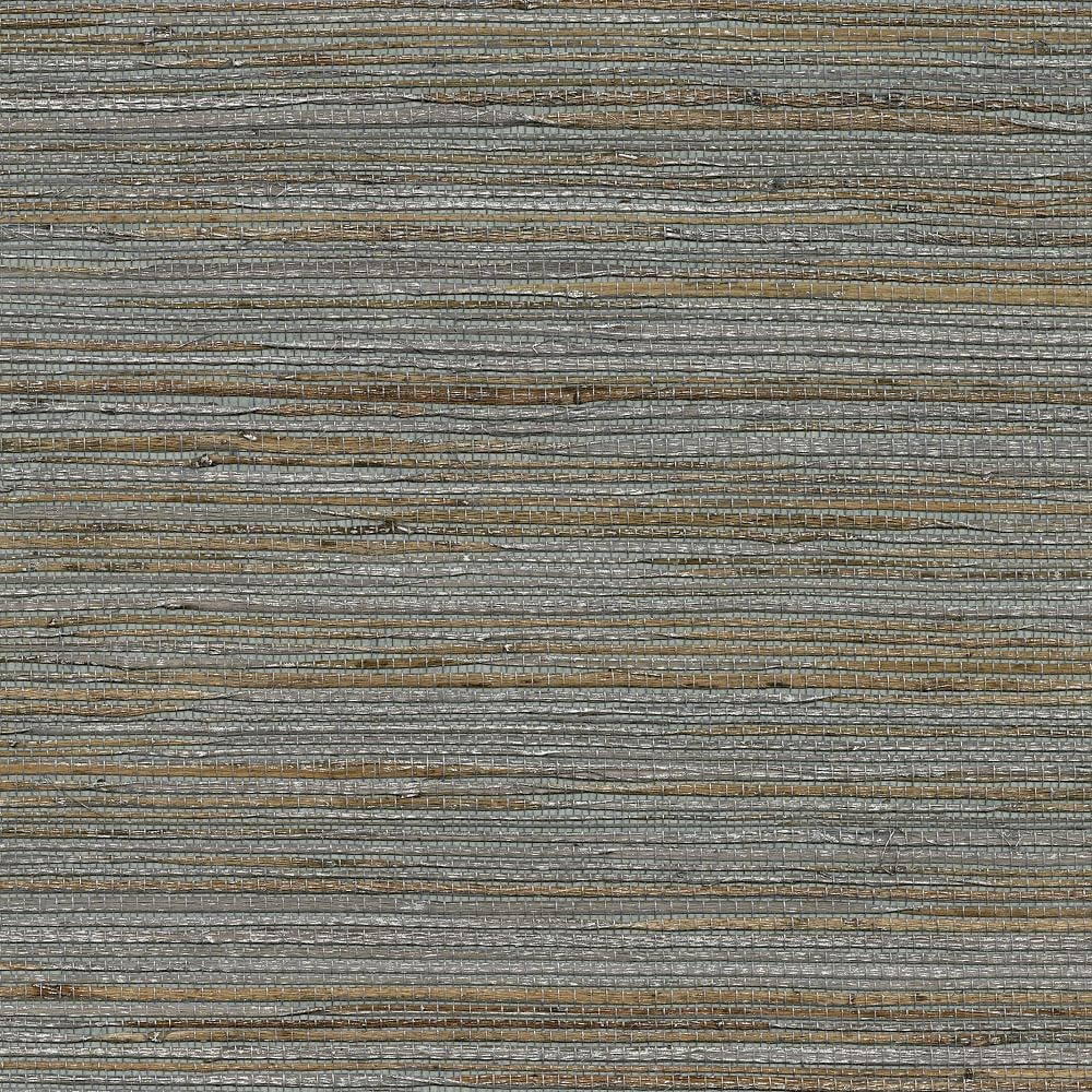 Metallic Taupe & Slate Grasscloth Wallpaper | West Elm (US)