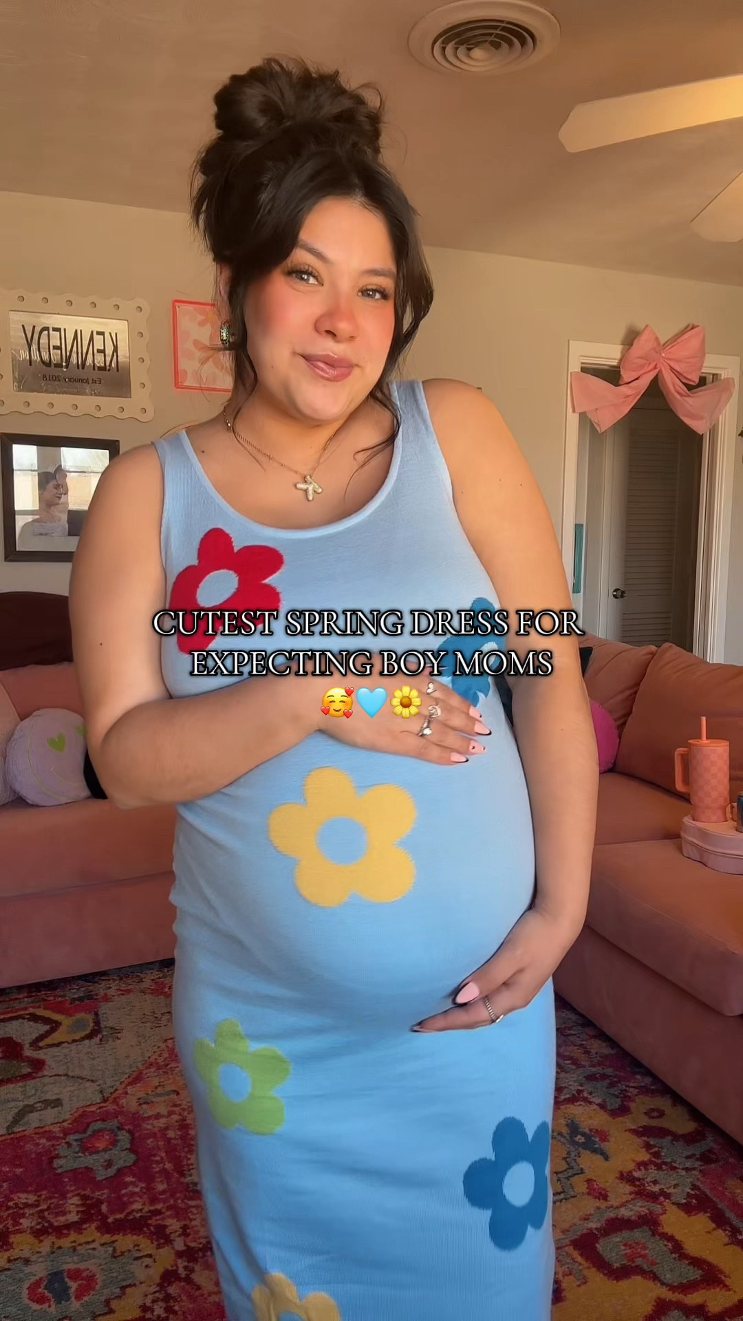 Perfect spring dress for expecting boy moms 🩵

#LTKFindsUnder50 #LTKBump #LTKStyleTip