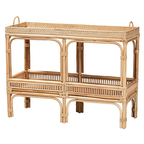 bali & pari Lombok Natural Rattan Console Table, 2-Tier | Amazon (US)