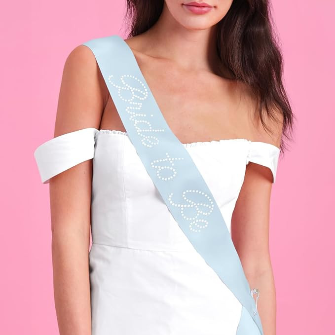 xo, Fetti Bachelorette Blue Pearl Bride to Be Sash | Bach Party Decorations, Engagement Supplies,... | Amazon (US)