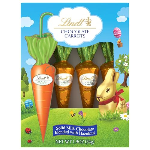Lindt Chocolate Carrots, Solid Milk Chocolate Easter Candy Blended with Hazelnut, 1.9 Oz Box | Amazon (US)