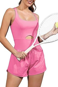 ReachMe Womens Running Onesie Workout Rompers Athletic Romper One Piece Outfits Exercise Jumpsuit... | Amazon (US)