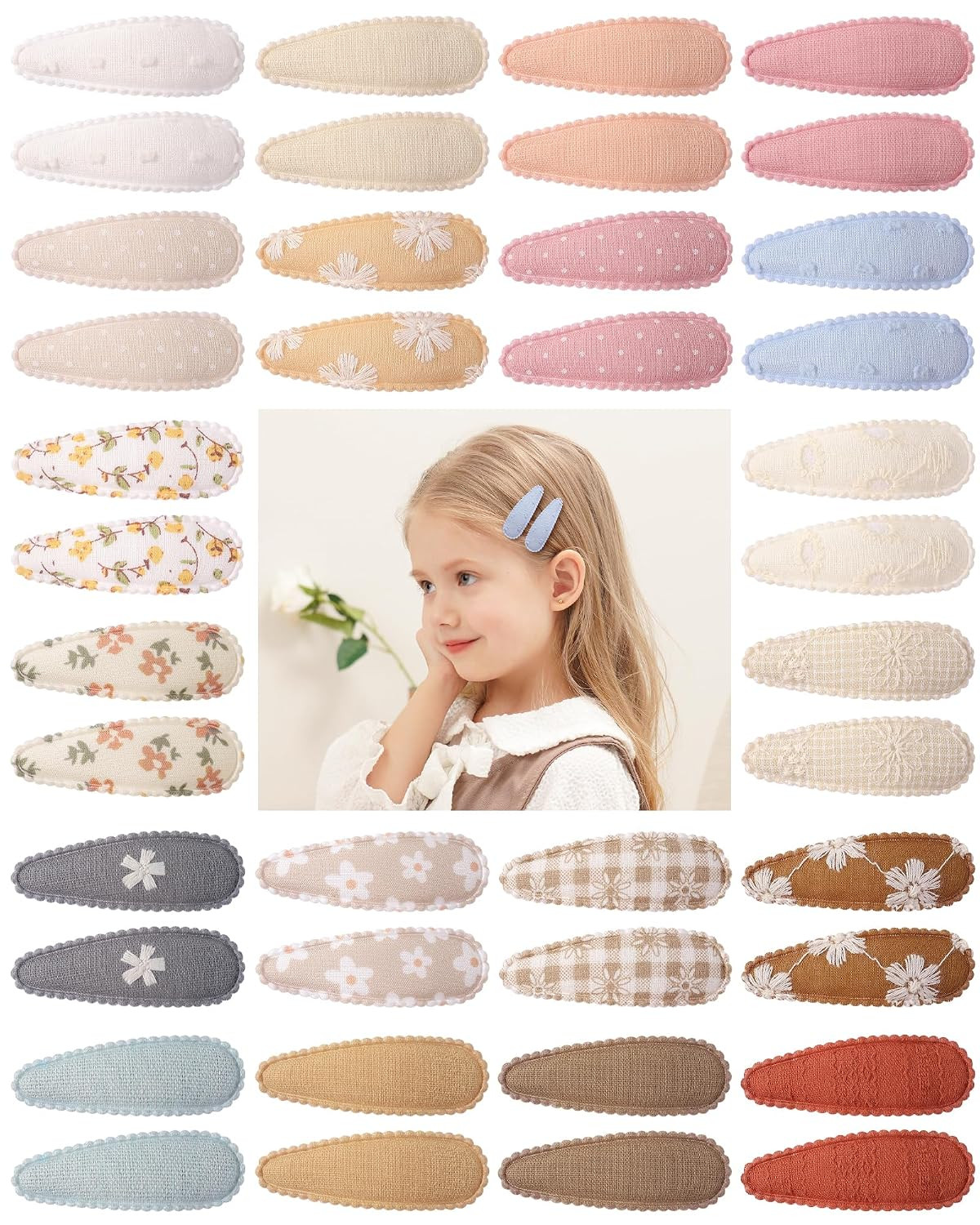doboi Toddler Hair Clips for Girls Baby Barrettes-40PCS Pastel Floral | Amazon (US)