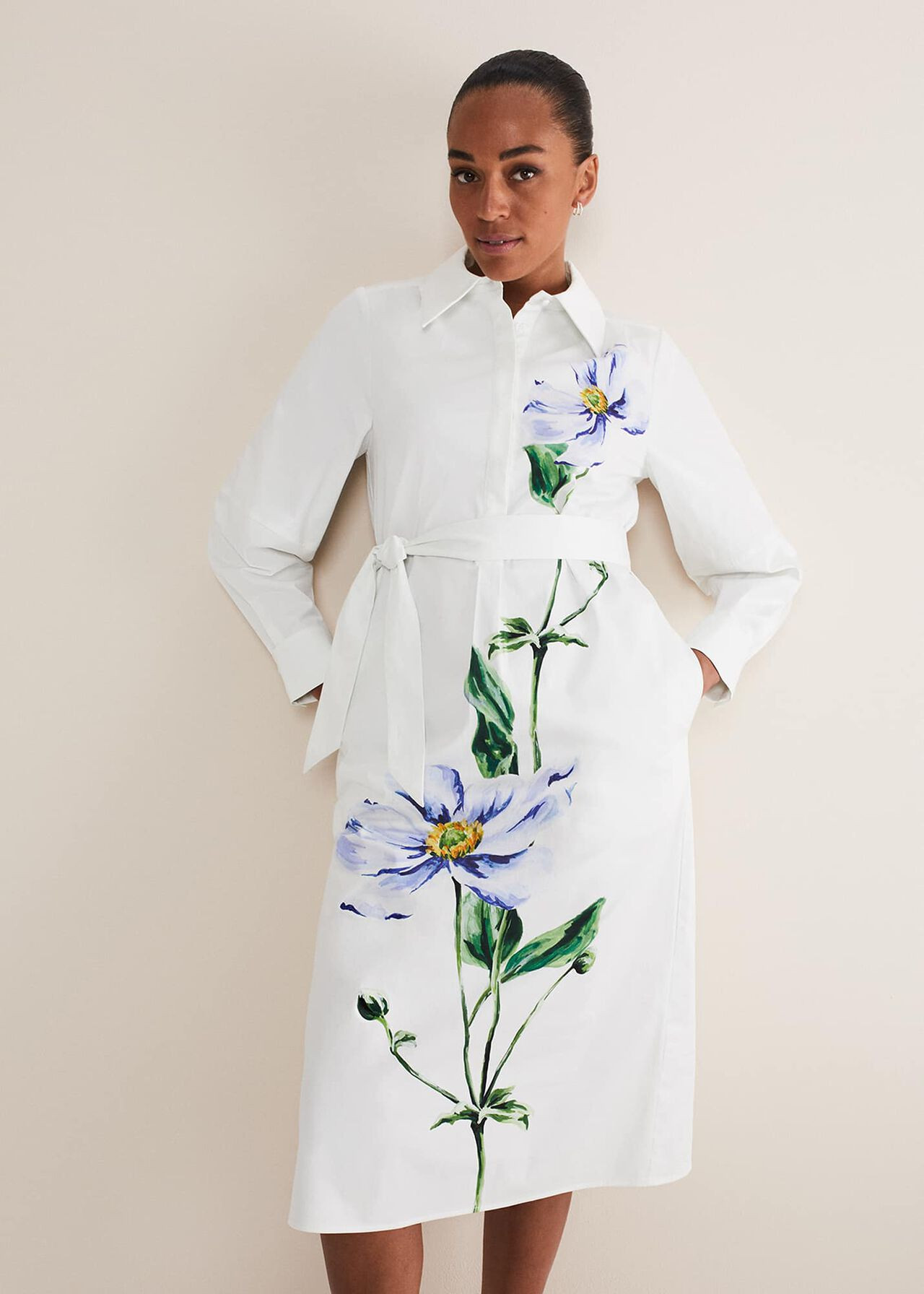 Nina Cotton Longline Shirt Midi Dress | Phase Eight (UK)