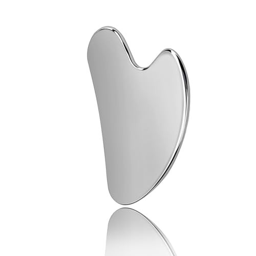 Gua Sha, Stainless Steel Gua Sha Facial Tools, Guasha Tool for Face Upgraded, Guasha Stainless Steel (Silvery) | Amazon (US)