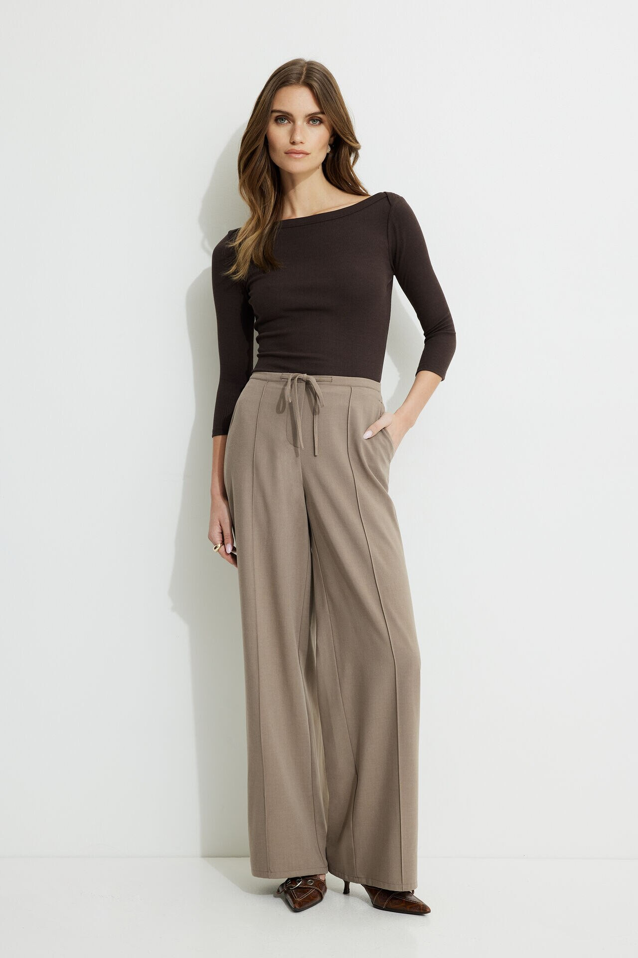 Drawstring Wide Leg Pants | Dynamite Clothing