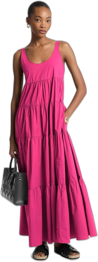 Michael Kors Women's Stretch Cotton Tiered Dress | Amazon (US)