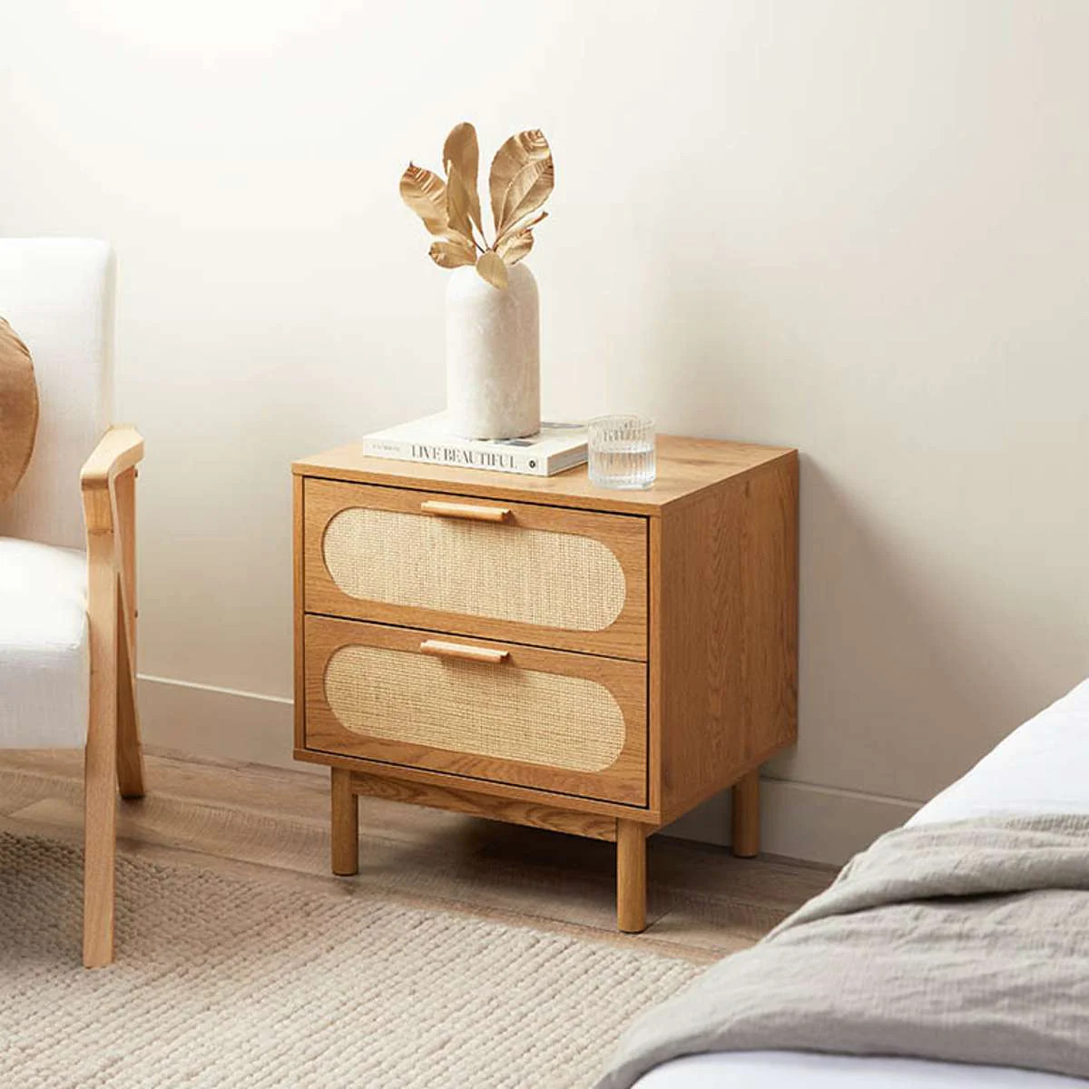 Canyon Two Drawer Bedside Table | Mocka Furniture AU