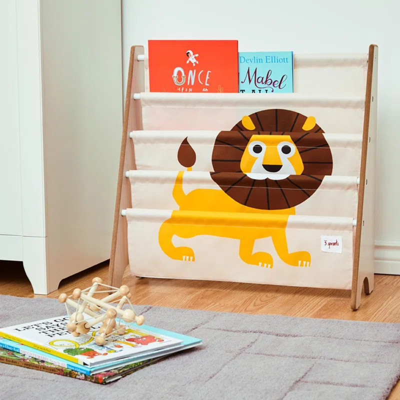 3 Sprouts - Book Shelf - Kids Book Rack Organizer  - Baby Room Bookcase, Lion | Wayfair North America