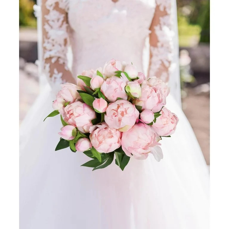 Pink Peonies Artificial Flowers Fake Peonies Pink Silk Flowers with Stems for Wedding Decoration ... | Walmart (US)